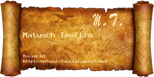Matusch Teofila névjegykártya